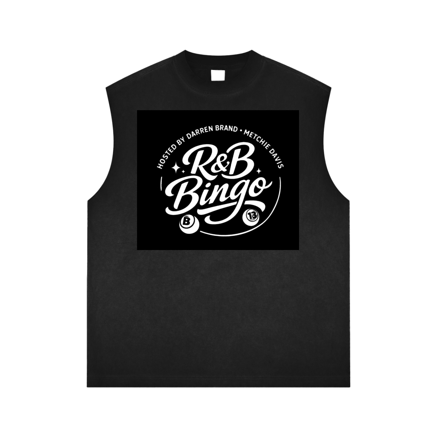 R&B-ingo Reverse Washed Tank Top (Black on black)