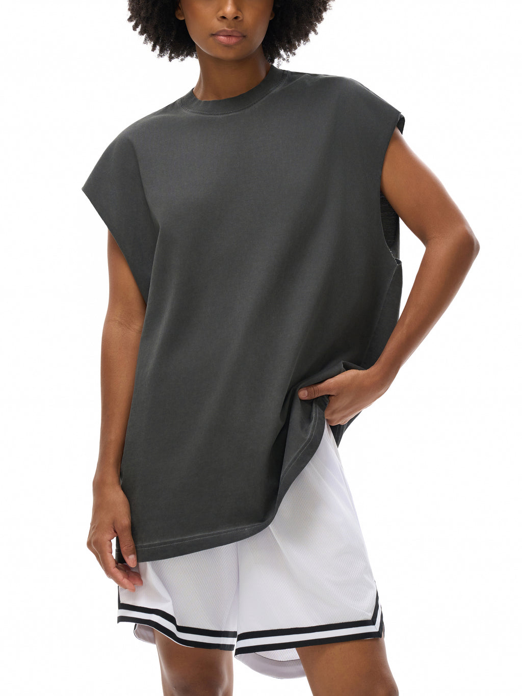 R&B-ingo Reverse Washed Tank Top (Black on black)